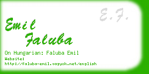 emil faluba business card